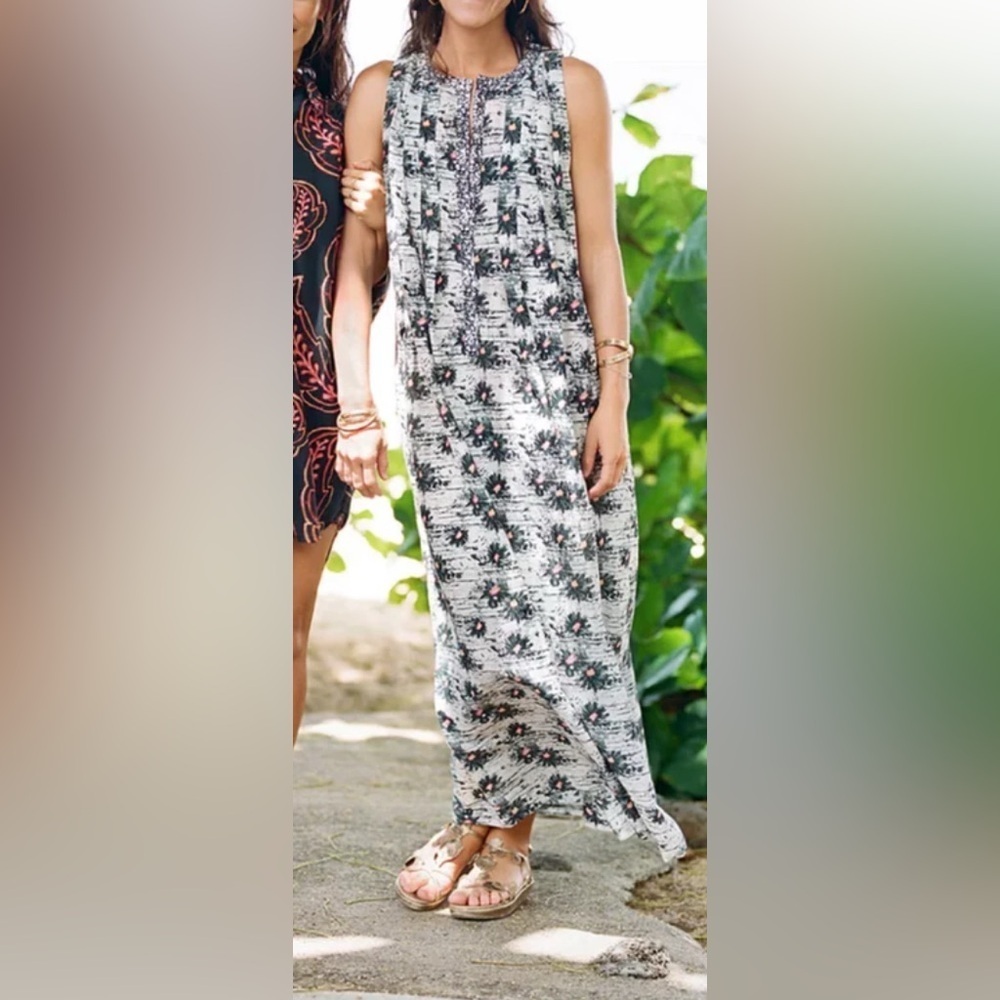 Stevie Howell luxury cotton silk small medium maxi dress